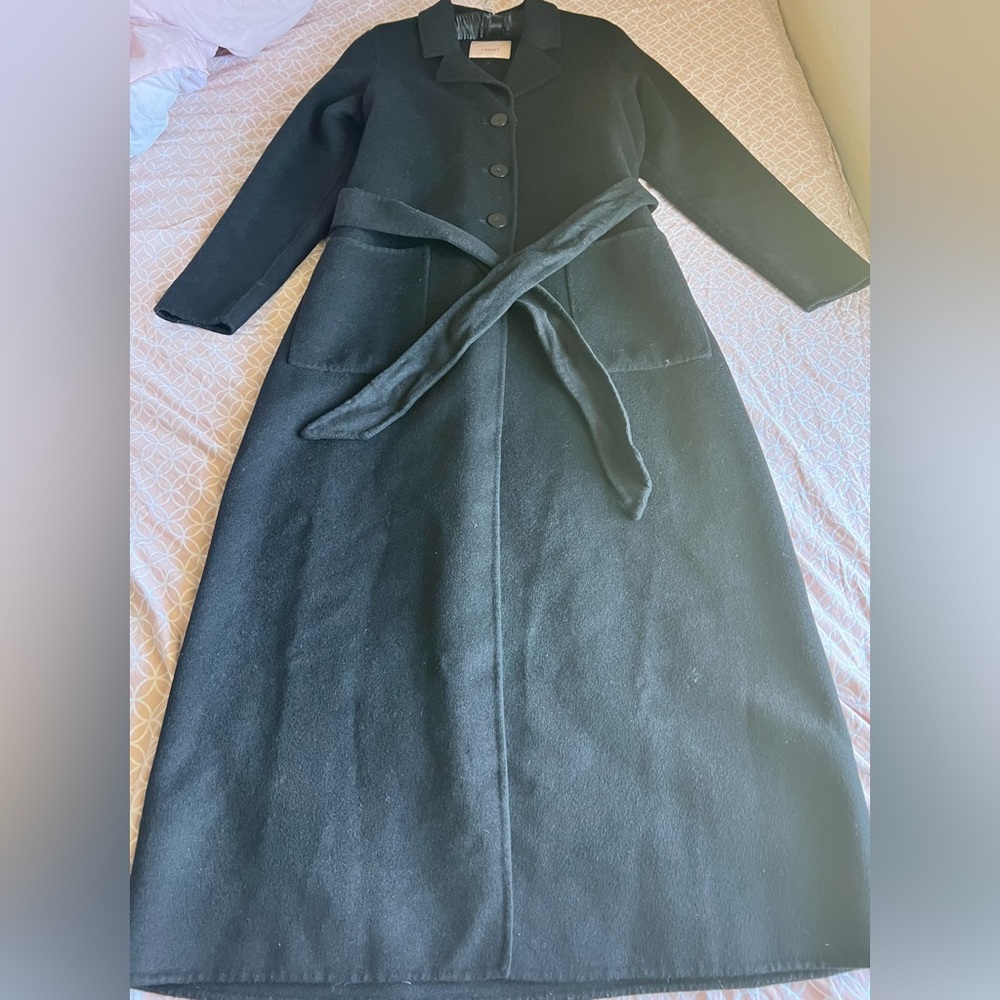 Twinset Long Tie Coat Wool